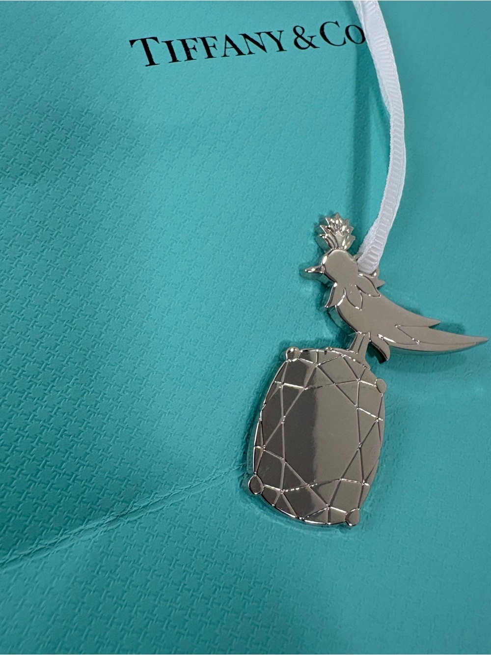 Tiffany &Co bird on a rock charm and paper bag